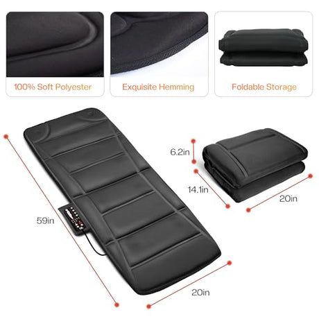 CILI Full Body Massage Mat with Heat, Vibration Back Massage Pad, Full Body Massager for Bed Chair Sofa, Massage Mattress Pad CILI