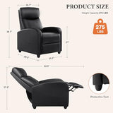 Sweetcrispy Massage Recliner Chair for Adults, Adjustable Home Theater Seating with Lumbar Support for Living Room, Modern Fabric Reclining, Grey Sweetcrispy