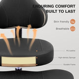 AtHope Cross Legged Office Chair, Criss Cross Desk Chair ADHD Meditation Kneeling Yoga Seat with Adjustable Height, Lumbar Support, Wider Footrest and Wheels (Black) AtHope