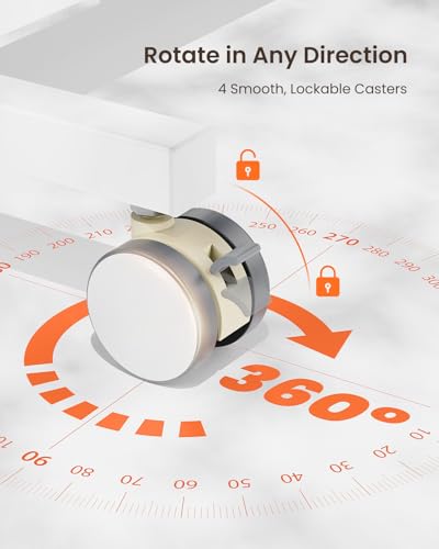 ErGear Mobile Small Standing Desk, Enhanced Adjustable Height Computer Workstations, Portable Rolling Laptop Desk with 4 Lockable Wheels for Home Office & Classroom, Light Walnut ErGear