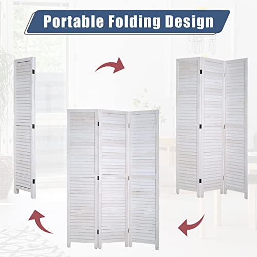 3 Panel Room Divider Privacy Screen 5.57 Ft Tall Privacy Wall Divider 66.9" x 15.7" Each Panel Folding Wood Screen for Home Office Bedroom Restaurant FDW