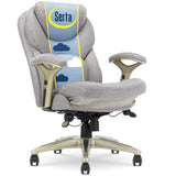 Serta Ergonomic Executive Office Chair Motion Technology Adjustable Mid Back Design with Lumbar Support, Light Gray Fabric Serta