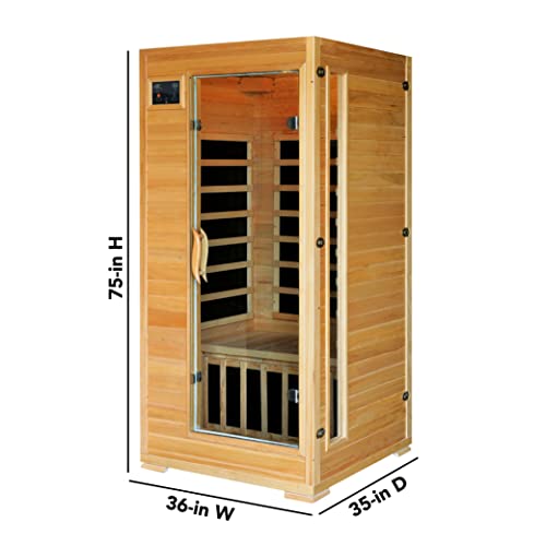 HeatWave BSA2402 1-2 Person Hemlock Carbon Infrared Sauna Blue Wave