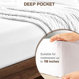 FreshCulture Queen Fitted Sheet - Hotel Quality, Ultra Soft & Breathable Brushed Microfiber, Deep Pocket, Cooling Fitted Sheets for Queen Size Bed (White) FreshCulture