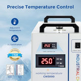 Cloudray Water Chiller CW-3000 for CO2 Laser Engraver & Cutting, Laser Chiller, Industrial Water Cooler,with 9L Water Tank Capacity Max. Pump Flow 10L/min 50W/℃ Cooling Cloudray
