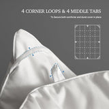 Hotel Grand Luxury White Goose Feather Down Fiber Comforter Full Queen Size, 100% Cotton All Season Duvet Insert Queen, Medium Warmth Bedding Comforter with 8 Corner Loops, White 90x90 Inch Hotel Grand