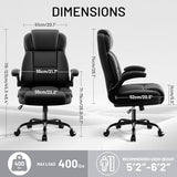 AreShark Ergonomic Office Chair with High Back Headrest, PU Leather Executive Desk Chair - Padded Flip-Up Armrests, Lumbar Support, Swivel Computer Chair for Home Office & Gaming, Black AreShark