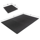 Interlocking EVA Foam Floor Tiles for Home Gym, Yoga Mat, Workout Equipment, or Child's Play Surface - Set of 6, (Black) by Stalwart Stalwart