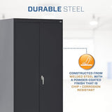 Sandusky Lee CA41361872-09 Classic Garage Storage Cabinet, Steel Utility Cabinet with Adjustable Shelves, 72"H, Black Sandusky