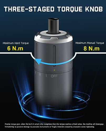 Fanttik S1 Pro 3.7V Electric Screwdriver, Cordless Screwdriver, 16 S2 Metal Bits, 3 Torque Settings, Max 6 N.m, 2000mAh Battery, LED Light, 1/4''Hex, Idea Tool for Furniture/Desktop Computer Fanttik