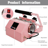 BetterSub 4in1 Set 3oz Shot Glass Tumbler Heat Press Machine 30oz 20oz Sublimation Straight Skinny Tumbler, 11oz 15oz 16oz 17oz Sublimation Mug Heat Transfer Pink BetterSub