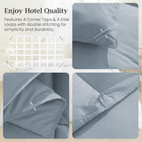 Peace nest Queen Size Goose Feather Fiber and Down Comforter Fluffy Duvet Insert All Season Hotel Luxury Bedding Comforters Soft Medium Warmth 88x88 Inches Light Grey Peace nest