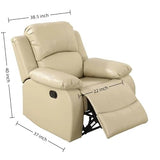 Trygoal Manual Recliner Chair, Nursery Rocking Chair, Leather Recliner Chair for Adults, Lazy Boy, Gaming Recliner wih Overstuffed Arms, Suitable for Home Theater, Living Room, Bedroom, Beige