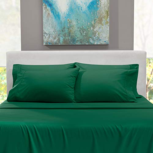 Hearth & Harbor Extra Deep Pocket Sheet Sets, Luxury Soft 6 Piece Bed Sheet Set Fits Mattress 18-24 Inches - Full, Hunter Green Hearth & Harbor