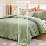 MUXHOMO Green Queen Comforter Set, All Season Ultra Soft Down Alternative Bedding - 3 Piece Lightweight Bed Set Includes 1 Comforter (90"x90") and 2 Pillow Shams (20"x26")