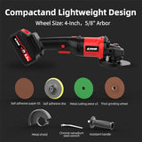 NAWIN 4 inch Cordless Angle Grinder Kit, variable speed grinder, 2×4.0Ah Li-Ion Battery&Fast Charger,9000RPM Brushless Motor, Battery Angle Grinder Tool for Metal Wood, Ergonomic Position Handle NAWIN