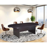 Oakestry Boss 71" W x 35" D Race Track Conference Table Spacious Professional Office Conference Table Mocha Finish with Large Work Surface Ideal for Executive Office and Conference Rooms Oakestry