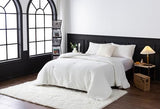 COTTEBED Reversible Chenille Cotton Twin Size Comforter Sets, Luxury Textured Stripe Soft Bedding Comforter Modern for Kid Child Teen Boy College Dorm,Lightweight All Season(White,Twin/Twin XL) COTTEBED