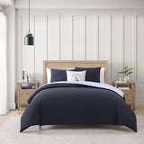 Tommy Hilfiger - Queen Comforter Set, Soft & Breathable Micro Piqué Cotton Bedding, Medium Weight Feel for Year Round Comfort, 3 Piece Bed Set with Matching Pillowcases (Navy) Tommy Hilfiger