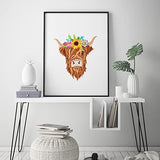 Louise Maelys Animal Embroidery Kits for Beginners with Highland Cow Pattern,Adults Starter Cross Stitch Kit DIY Needlepoint