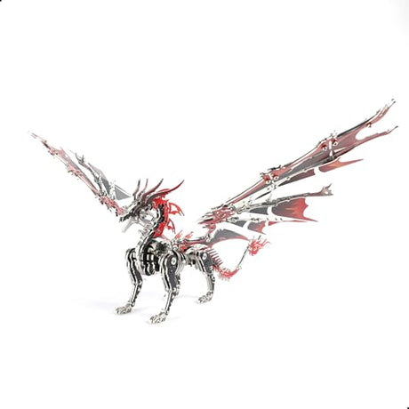 Kolotesame Fire Dragon 3D Metal Puzzle for Adult, Mechanical Black and Red Dragon Metal Building Model Kit, Challenging Puzzle for Men and Fantasy Fans, Unique DIY Collectible or Creative Gift kolotesame