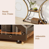 HavenlyYouth Narrow Console Table for Entryway, Industrial 3-Tier Sofa Table Behind Couch, 29.5" Height TV Stand with Storage Shelves for Living Room, Hallway, Entrance, Foyer, Rustic Brown HavenlyYouth