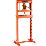 VEVOR Hydraulic 12 Ton H-Frame Garage Floor Adjustable Shop Press with Plates, 12T, Orange VEVOR
