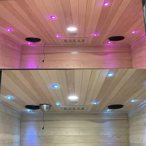 Full Spectrum Infrared Sauna for 2 Person, Upgraded WiFi Control Indoor Red Light Therapy Canadian Hemlock Wood Home Spa Saunas, Speaker, Oxygen bar, Reading & 7-Color Light, 1750 W, 110V Smartmak