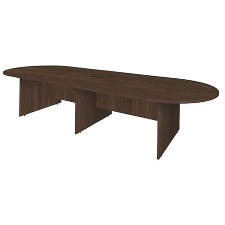 Regency Legacy 14 ft. Racetrack Laminate Conference Table with Charging Port- Neo Walnut Regency Seating