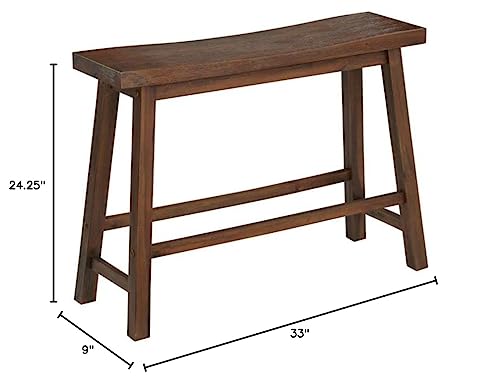 Boraam Sonoma Counter Height Backless Dining Room Bench - Chestnut Wire-Brush Finish Boraam