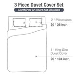 Lekesky King Size Duvet Cover Set, Reversible King Comforter Cover with Tropical Leaves Pattern, Soft 100% Washed Microfiber 3 Pieces Khaki Bedding Set with Zipper and 2 Pillowcases Lekesky