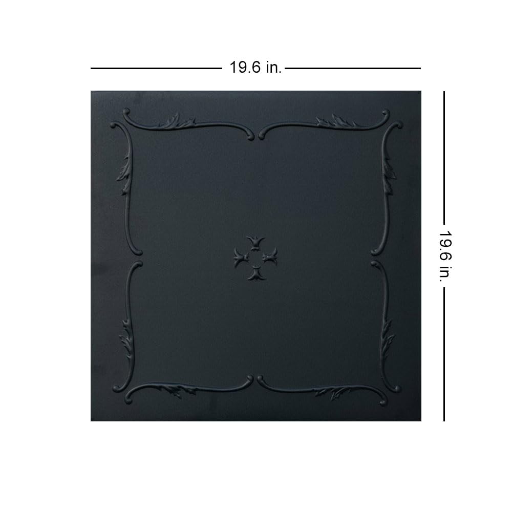 A La Maison Ceilings R05 Spring Buds Foam Glue-up Ceiling Tile (256 sq. ft./Case), Pack of 96, Black Matte À LA MAISON CEILINGS
