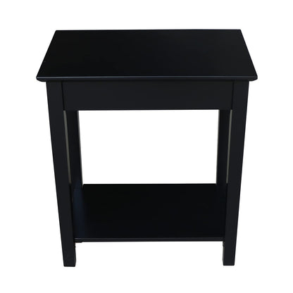 IC International Concepts International Concepts Narrow End Table, Black - WoodArtSupply