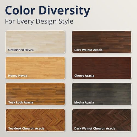 Howizz 55 x 28 Inch Solid Hevea Wood Table Top with UV Coating – 1 Inch Thick Butcher Block Countertop for Standing Desk, Office Table, Workbench, DIY Furniture Projects, Honey Color Howizz