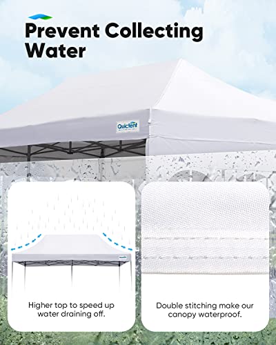 Quictent 10x20 Pop up Canopy with Sidewalls, Heavy Duty Enclosed Instant Canopy Tents for Parties and Wedding, Higher Top to Speed up Water, Bonus Weight Bags, White Quictent