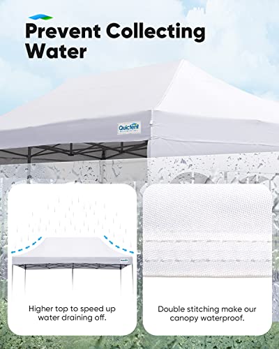 Quictent 10x20 Pop up Canopy with Sidewalls, Heavy Duty Enclosed Instant Canopy Tents for Parties and Wedding, Higher Top to Speed up Water, Bonus Weight Bags, White