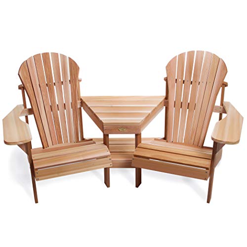 All Things Cedar TT42 Cedar Adirondack Corner Tete-A-Tete Seating Set Wood