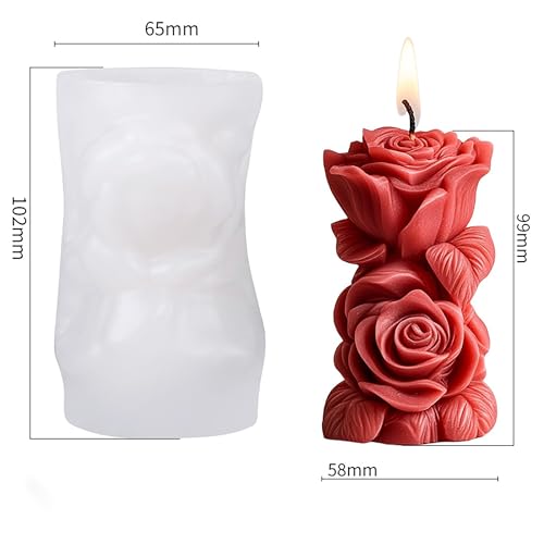 Succulent Flower Silicone Wave Spiral Candle Mold - Silicone Resin Casting Molds for Candle & Resin & Soap Craft Supplies