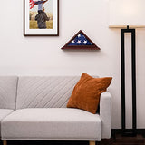 DECOMIL - 3'x5' Flag Display Case | Flag Shadow Box (Not for Burial Funeral Flag), Small Flag Display Case ,Solid Wood, Cherry Finish DECOMIL