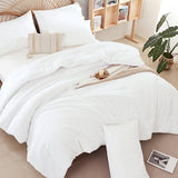 weigelia Full Size Comforter White Modern 3PCS Microfiber Full Size Comforter Sets for All Season Comforter for Men, Women and Girls Soft Lightweight Bed Comforter Set weigelia