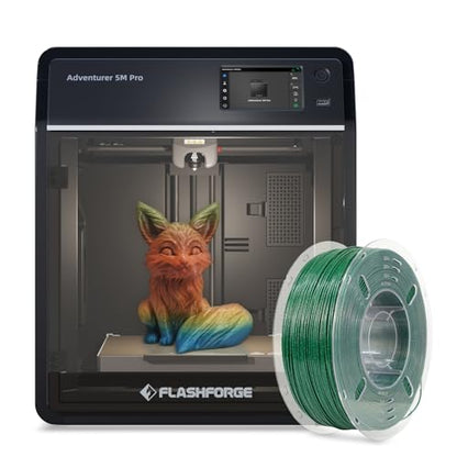 FLASHFORGE Adventurer 5M Pro 3D Printer with ASA Sparkle Racing Green 1kg - WoodArtSupply