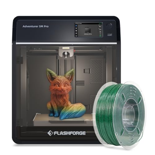 FLASHFORGE Adventurer 5M Pro 3D Printer with ASA Sparkle Racing Green 1kg - WoodArtSupply