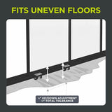 3-Panel Clear Glass Sliding Room Divider - Tempered Glass Wall Separator Screen for Office, Home, Workstation, Cubicle, Desk - Commercial & Residential Partition - 90" W x 80" H, Black Frame The Sliding Door Company