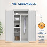 Sandusky Lee CAC1362472-05 Combination Garage Storage Cabinet, Steel Utility Cabinet with Adjustable Shelves, 72" H, Dove Gray Sandusky