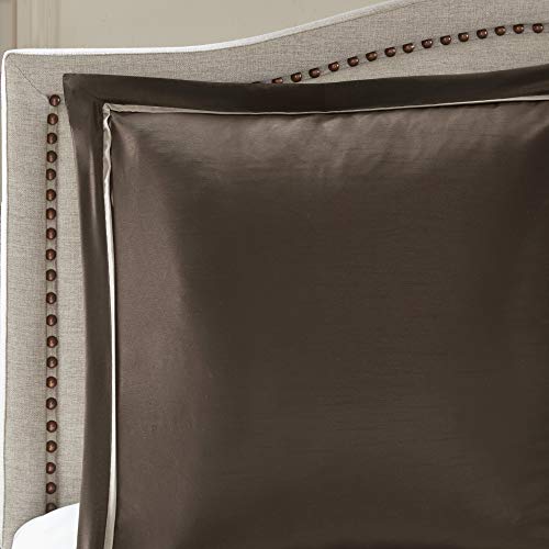 Madison Park Essentials Delaney 24-Piece Room In A Bag Comforter Set-Satin Jacquard All Season Luxury Bedding, Sheets, decorative pillows and Curtains, Valance, Queen (90 in x 90 in), Medallion Navy Madison Park