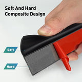 FCSOTSPS Garage Door Seal Top and Sides, 34.4FT Soft and Hard Composite Rubber Black Garage Door Weather Stripping Replacement, Universal Weatherproofing Garage Door Side Seal Strip FCSOTSPS