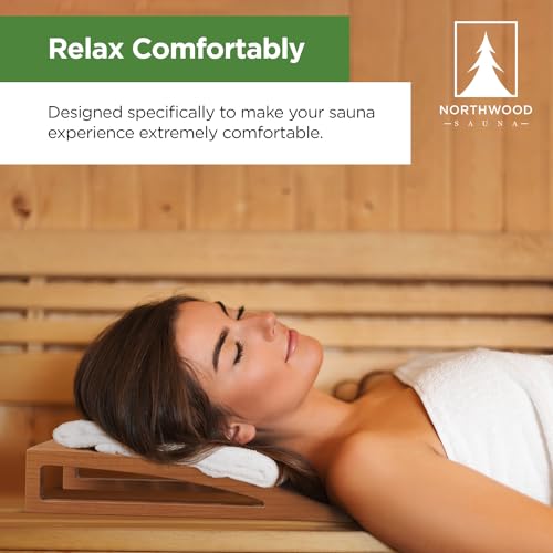 Northwood Sauna - Sauna Headrest - Handmade from Canadian Red Cedar Wood - Comfortable Neck Support Pillow Northwood Sauna