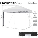 Yaheetech 10x10 1-Person Setup Pop Up Canopy Tent, Instant Portable Commercial Canopy Tent, Outdoor Gazebo with 1-Button Push, Wheeled Bag & 4 Sandbags for Home, Party & Outdoor, Silver-Coated White Yaheetech