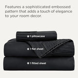Bedsure Twin Sheets Set - 3 Pieces Soft Twin Bed Sheets - Breathable & Cooling - Hotel Luxury - Easy Care Polyester Microfiber Bedding for Women, Men, Black Bedsure
