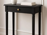 East at Main Lenora Console Table – 23.75” Narrow Entryway Table with Storage & Cane Shelf – Solid Wood Accent for Hallways, Foyers, and Small Spaces – French Country & Traditional Style (Black) East at Main